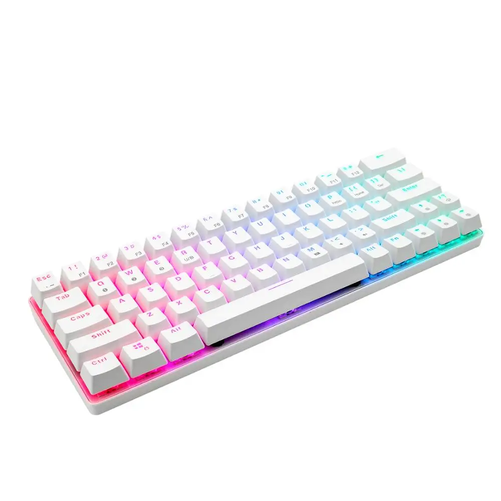 

Wireless Mechanical Game Keyboard 63 Key RGB Backlit Bluetooth 5.0 Brown Switch Multi-Device iPhone Android Mobile PC Laptop