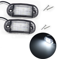 2Pcs Warning Light 6LED Car Trailer Truck Caravan White 12V 24V LED Side Marker Lamp For Car Accessories White Color