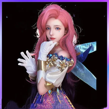 

COSLEE Game LOL KDA Seraphine Idol SJ Suit Gorgeous Dress Cosplay Costume Halloween Party Outfit For Girls Women New