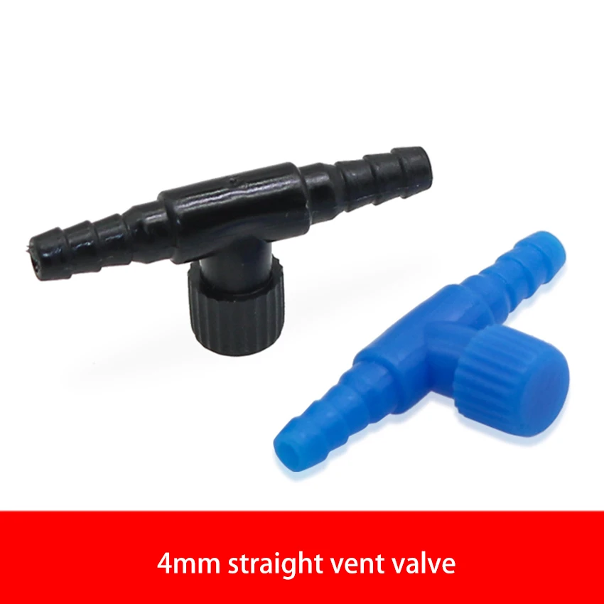 3pcs/lot Black Blue Control Valves Switch T-Shape Adjustable Connector Pump Flow Valves 4mm Adjust air volume water volume