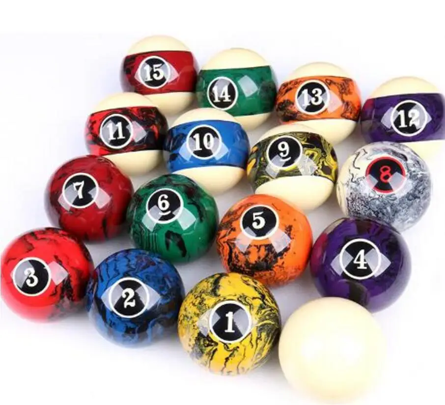 

Billiard cue Balls One Set of 57mm Balls Bright Crystal Balls Black Eight Balls 16 Color Billiard Sell for Sets China