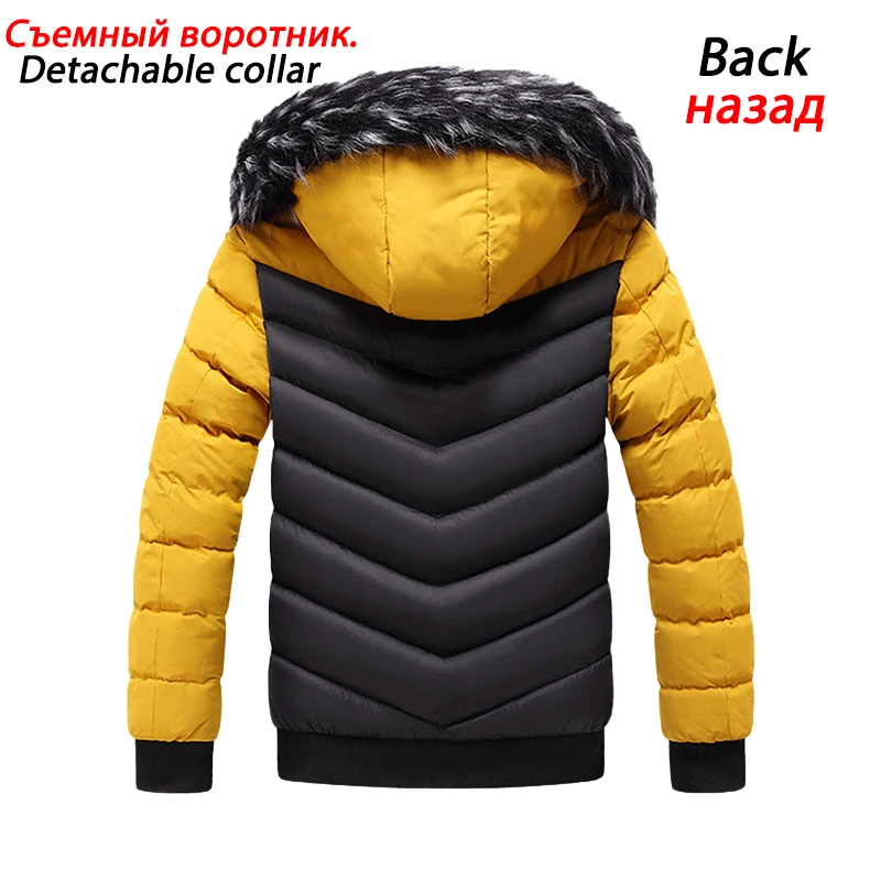 Winter Jacket Men 2022 Fur Collar Hooded Thick Warm Cotton Outwear Man Patchwork Parka and Coats Windbreaker Parkas Male M-5XL