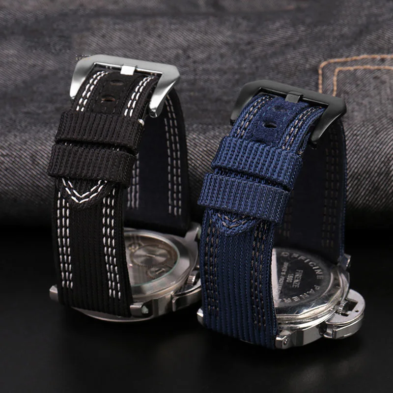 High Quality Nylon Watchband For Panerai PAM00984 PAM00985 Watch 24MM 26MM Blue black green Watchband bracelet