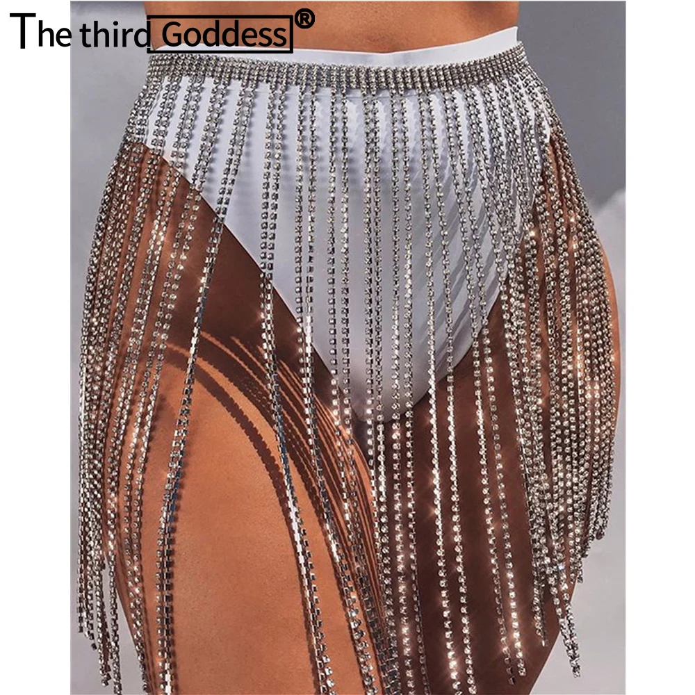 

Sexy hot girls see through rhinestone mini skirt women clothing shiny club rave party skirts womens alt y2k clothes micro skirt