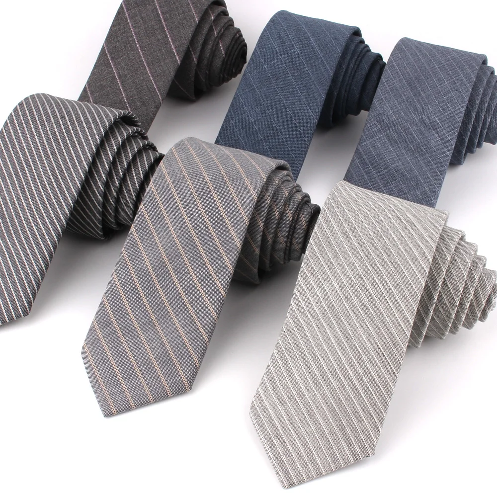 Striped Wool Ties For Men High Quality Brand Narrow Woolen Neck Tie Plaid 5 cm Men's Necktie For Wedding Slim Groom Neckties