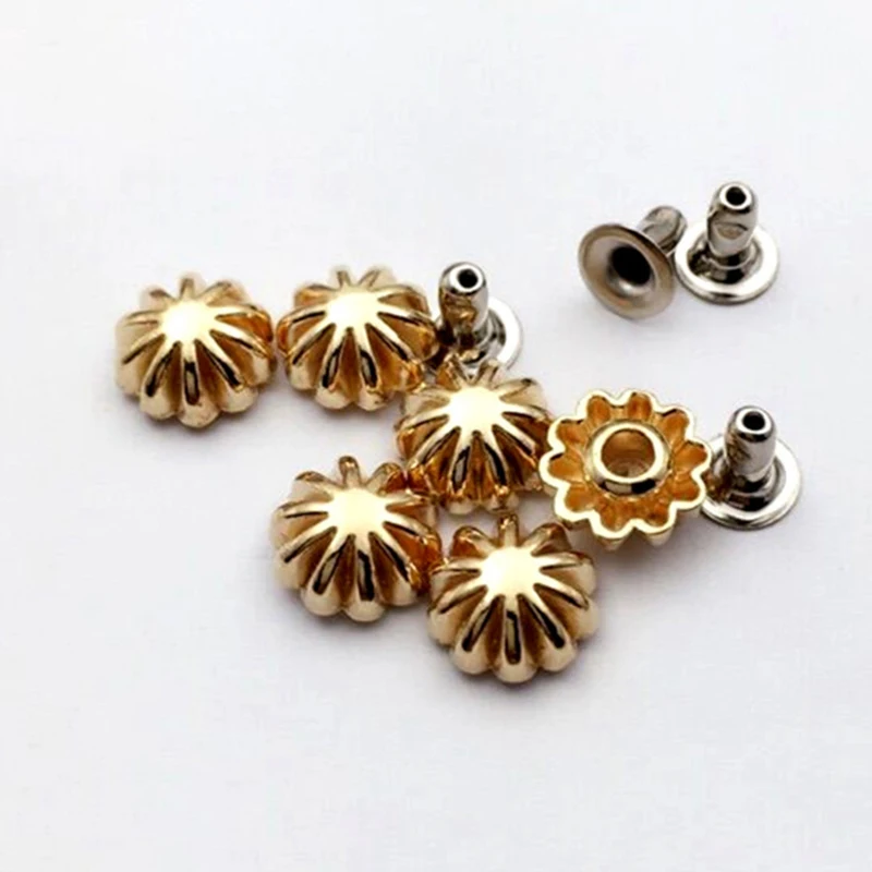 9mm Pumkin Daisy Punk Bracelet Rivets Cap Stud Leather Craft Wallet Bag Hat Shoe Clothes Jeans Chocker Trims Jewelry Accessories