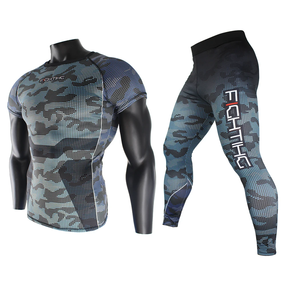 FTEIF MMA Combattimento Camouflage Fitness Traspirante Skinny Boxe pullover tiger muay thai jiu jitsu t shirt mma rashguard guantoni da boxe