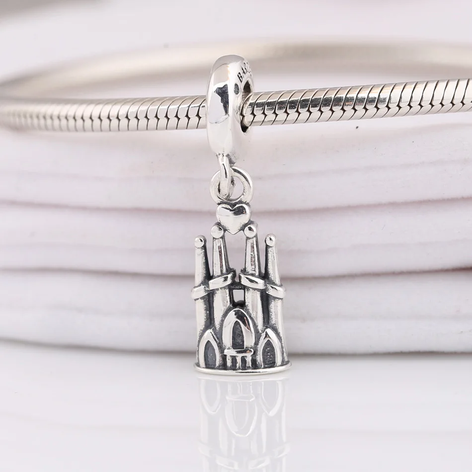 

Authentic S925 Pendant Bead Castle Dangle Charm fit Lady Bracelet & Bangle DIY Jewelry