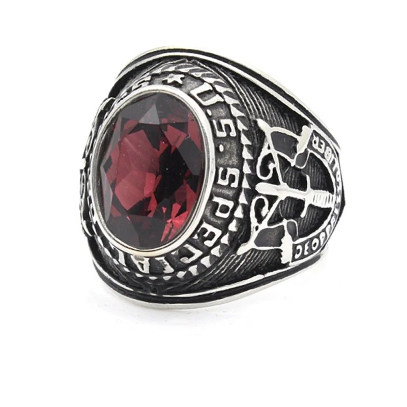 Men`S Stainless Steel United Stated Army Special Force Military Ring