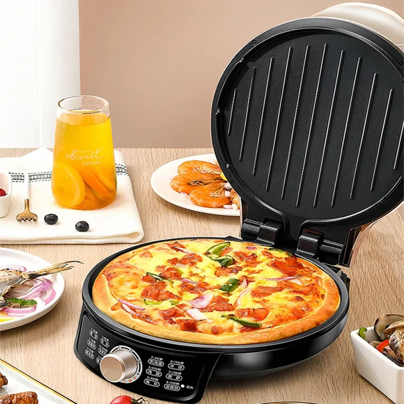 220V domowe elektryczne urządzenie do wyrobu naleśników crepes automatyczna Pizza Pancake blacha do pieczenia 2 strony ogrzewanie multicooker