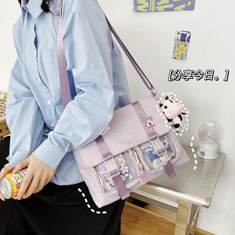 

Ins Harajuku handbags 2021 new Korean cute girl messenger bag transparent shoulder bag for students handbag