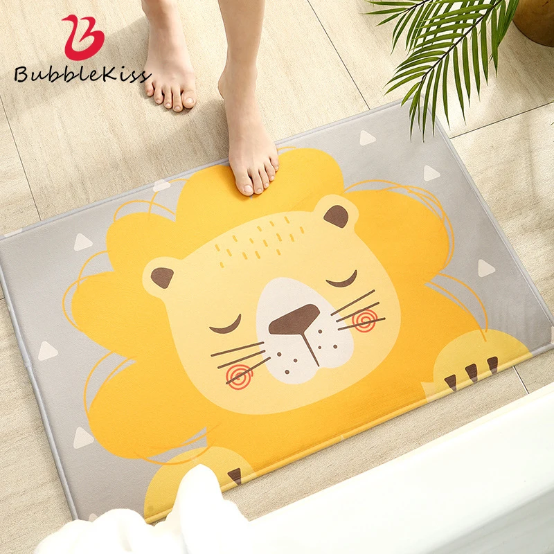 Bubble Kiss Cartoon Carpet Cute Home Entrance Door Mat Bathroom Absorbent Anti Slip Foot Pad Pet Pattern Floor Mat Bedroom Rugs