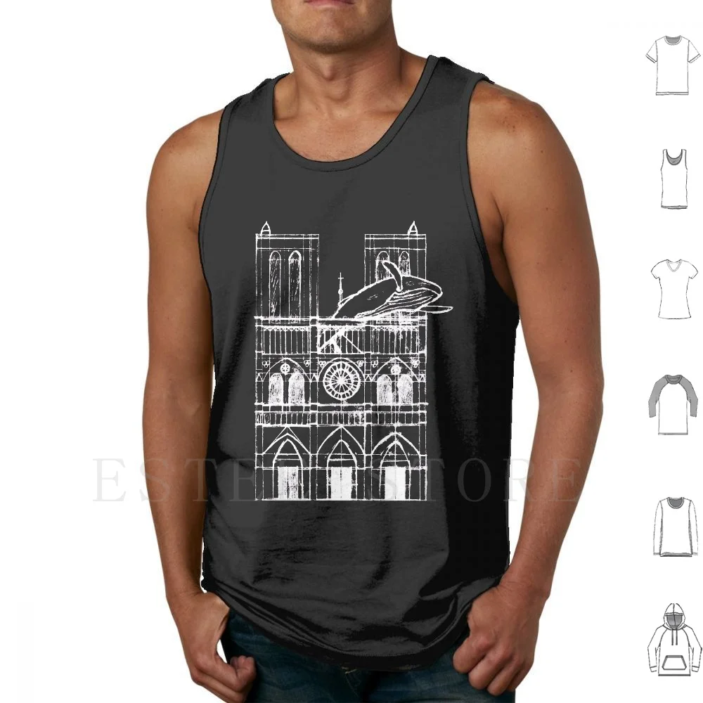 Humpback Of Notre Dame Sketch Tank Tops Vest Sleeveless Notre Dame Humpback Hunchback Of Notre Dame Whale Pun Comic