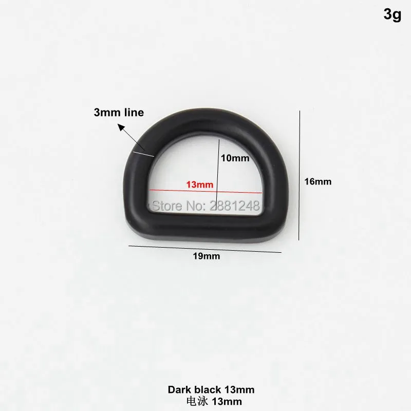 10-30 шт. 10 мм 13 16 19 мм 25 32 мм темно-черные закрытые Кольца dee, мешки, металлические аксессуары, сплав, литой, сварное d-образное кольцо,