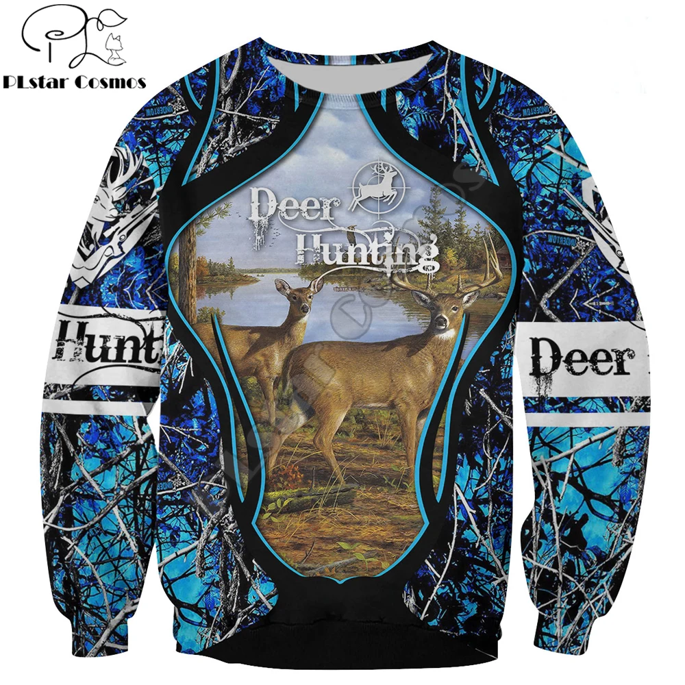 Beautiful Deer Hunting Camo 3D All Over Printed Men Hoodie Unisex Deluxe Sweatshirt Zip Pullover Casual Jacket Tracksuit KJ348