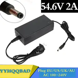 Cargador de batería de litio para bicicleta eléctrica, 54,6 V, 2A, 48V, 13S, enchufe/conector CC