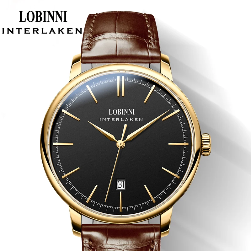 LOBINNI Luxury Miyota Movement Men Automatic Menchical Watches Ultra-Thin Mens Business Wristwatch Sapphire Glass Mirror Clock