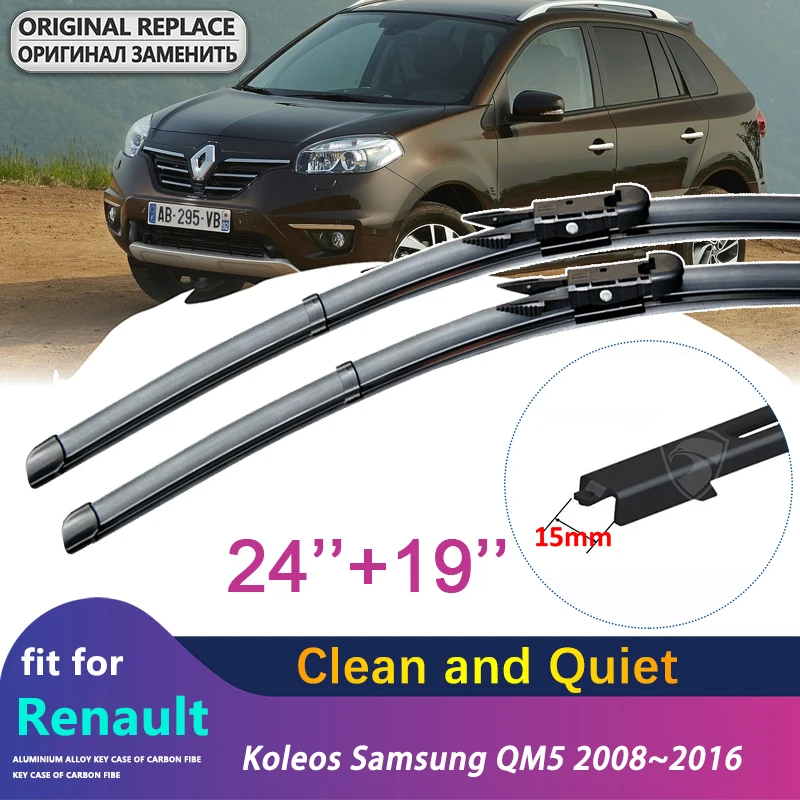 

for Renault Koleos Samsung QM5 2008~2016 Front Windscreen Windshield Wipers Car Wiper Blades Car Accessories 2012 2013 2014 2015