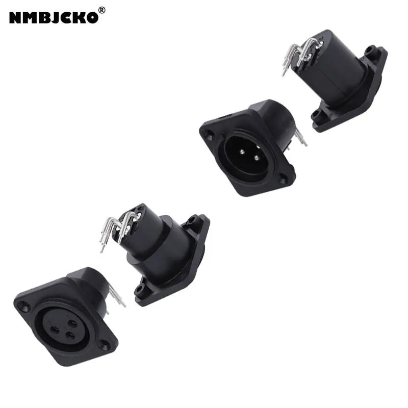 

High quality A220221 MODEL 200pcs/lot XLR 3P Female male PC Chassis Panel Mount Socket xlr female male connector with plastic