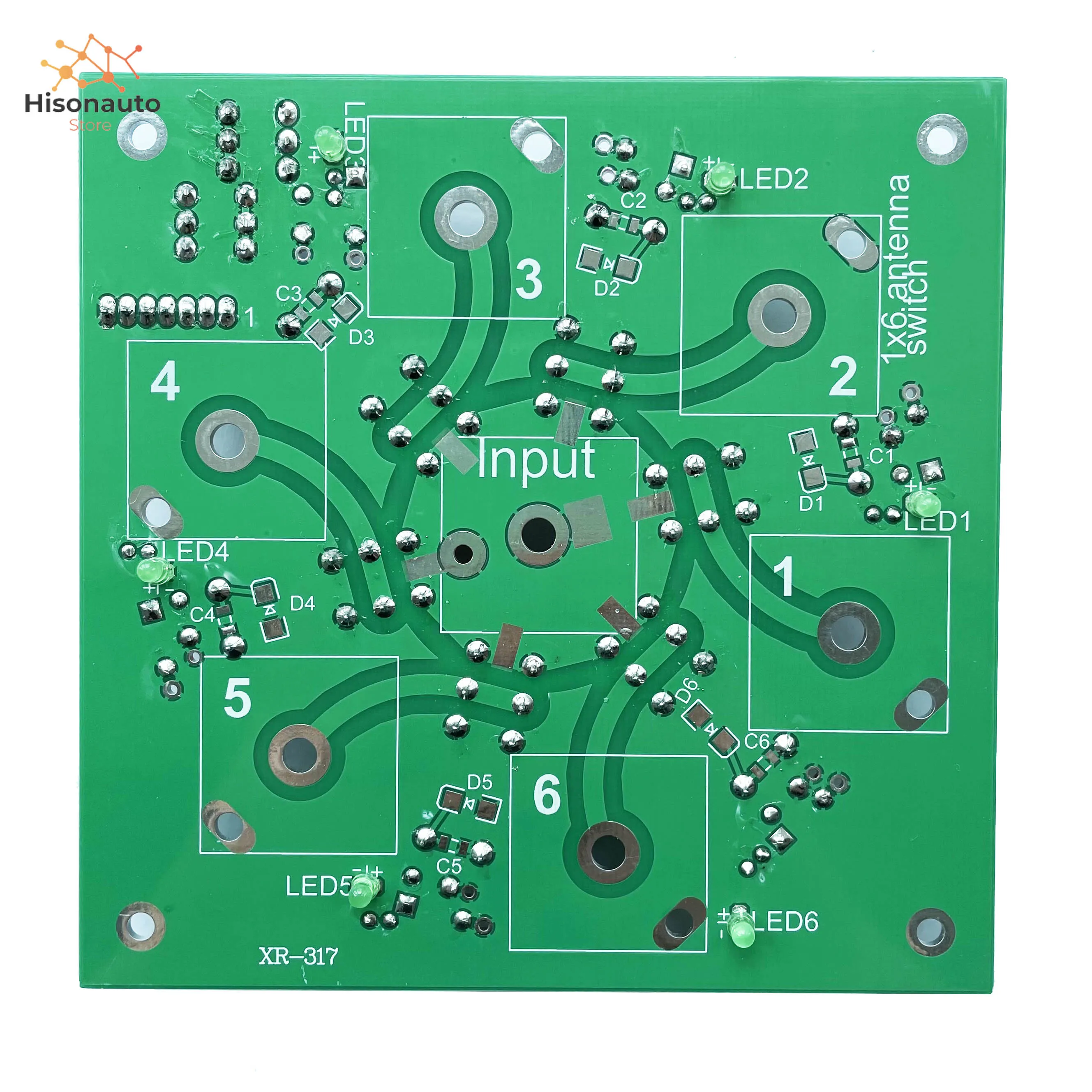 Imagem -04 - Hisonauto Interruptor de Antena 1x6 Interruptor de Antena Remota 6:1 Coax So239 1.8mhz -- 60mhz Canais Kits de Placa Acabada Diy