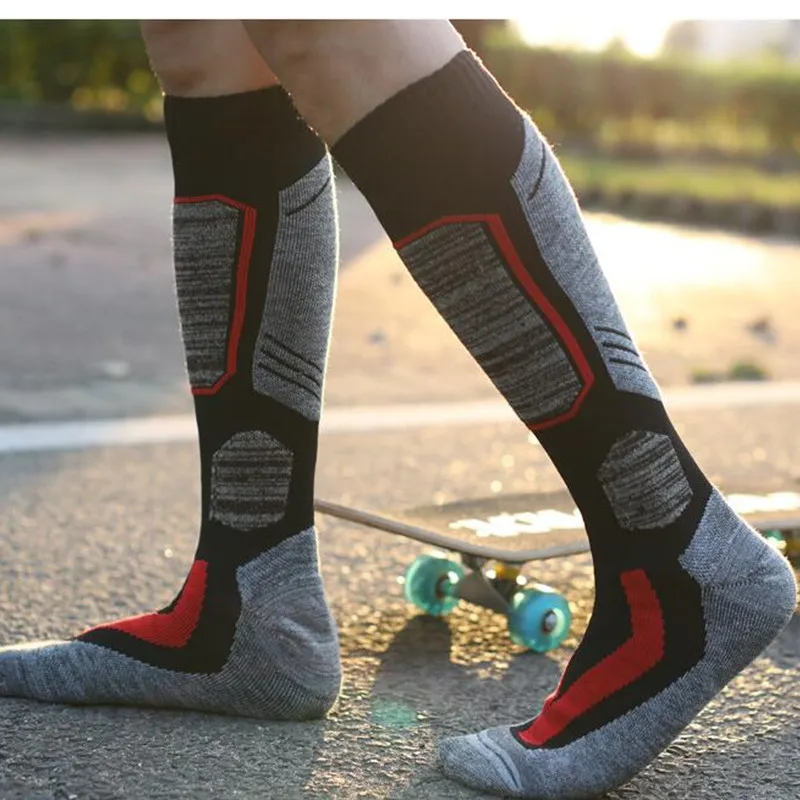 Meias térmicas de esqui de algodão para homens e mulheres, ciclismo ao ar livre, snowboard, esportes, thermosocks adultos, quente, inverno