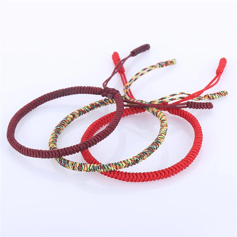 Multicolor Thread Bracelet Tibetan Buddhism Love Lucky Charm Tibetan  Bracelets & Bangles For Women Men Handmade knot Rope