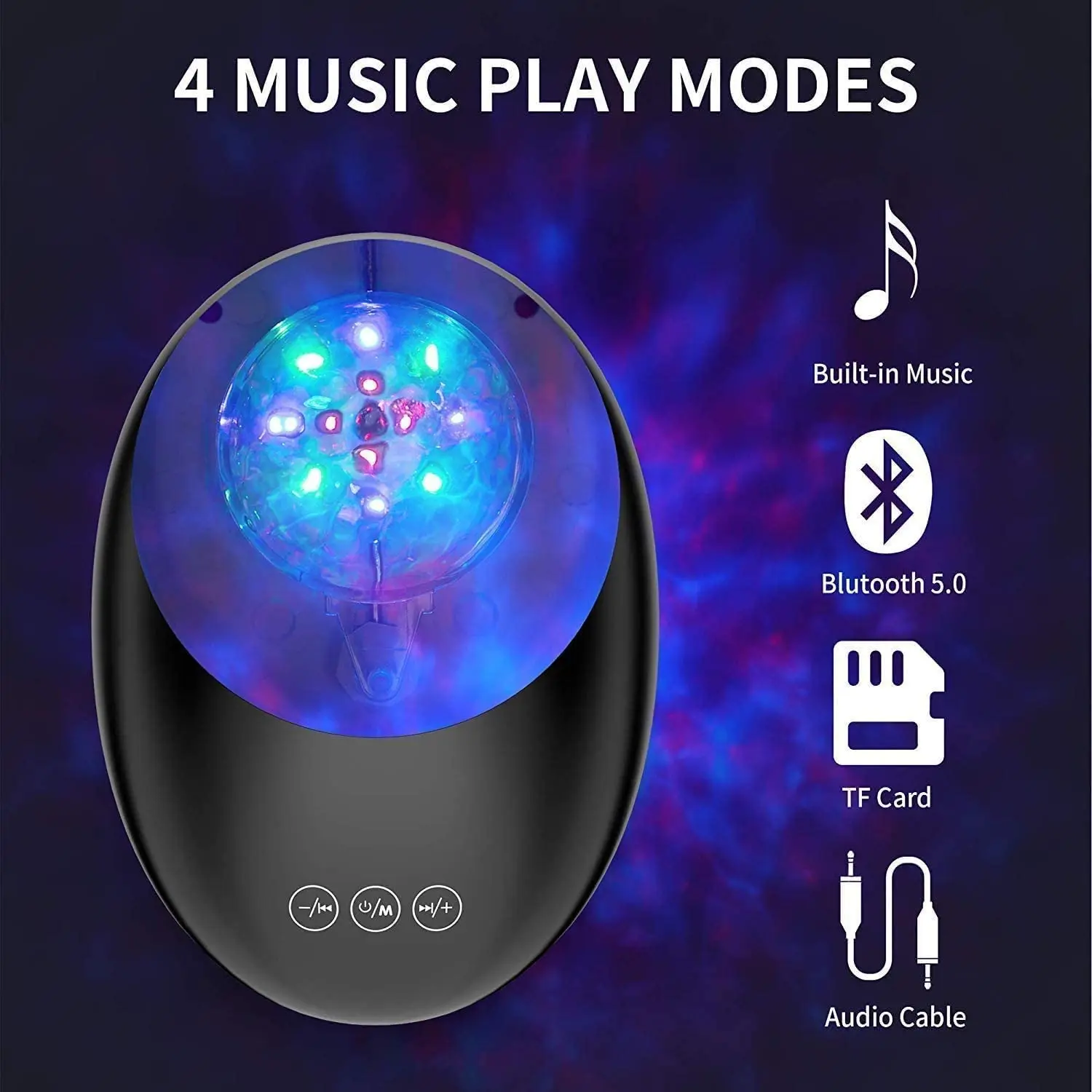 Remote Control 8 Lighting Modes Bluetooth Music Speaker Sea Ocean Wave Nebula Ceiling Galaxy Projector Led Star Night Light