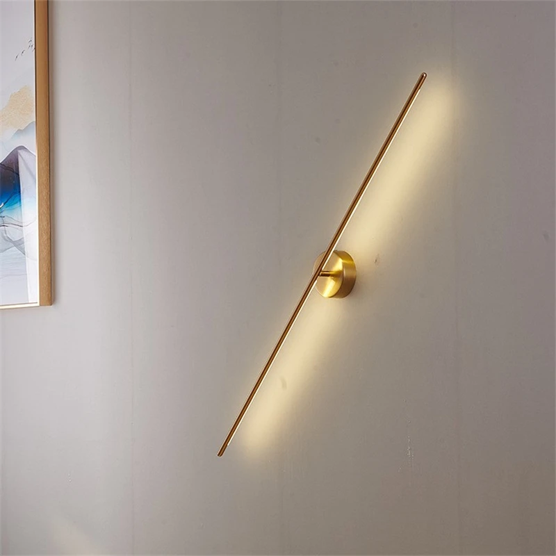 Modern Simple Line Wall Lamps Nordic Living Room Luxury Wall Decor Led Wall Light Creative Aisle Rotating Lam Wall Sconce Lights