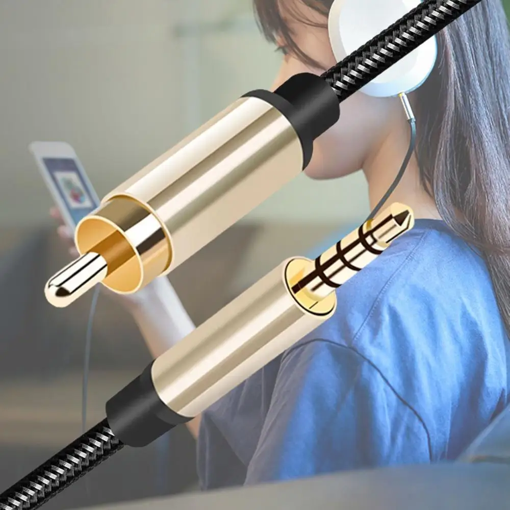 Bluelans 1/2m RCA ถึง AUX 3.5 มม.แจ็ค Coaxial Audio Connector Cable สําหรับ Xiao-mi 1/2 TV