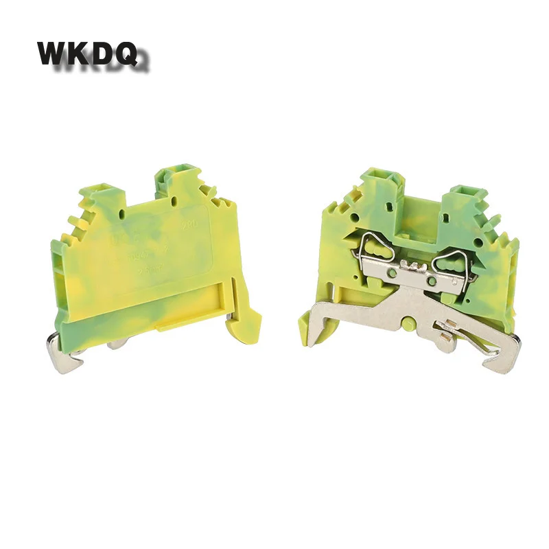 5Pcs 280-107 Spring Cage Mount Ground Earth 2-Conductor 280 107 Clamp Plug 2.5 mm² Wire Connector DIN Rail Terminal Block