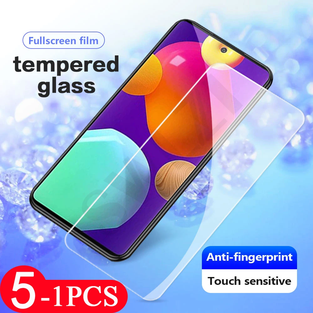 5-1Pcs film for Samsung Galaxy M10 M20 M30 M40 M01 M02 M62 M51 M42 M31 M32 M21 M22 M11 M12 Tempered Glass phone Screen Protector