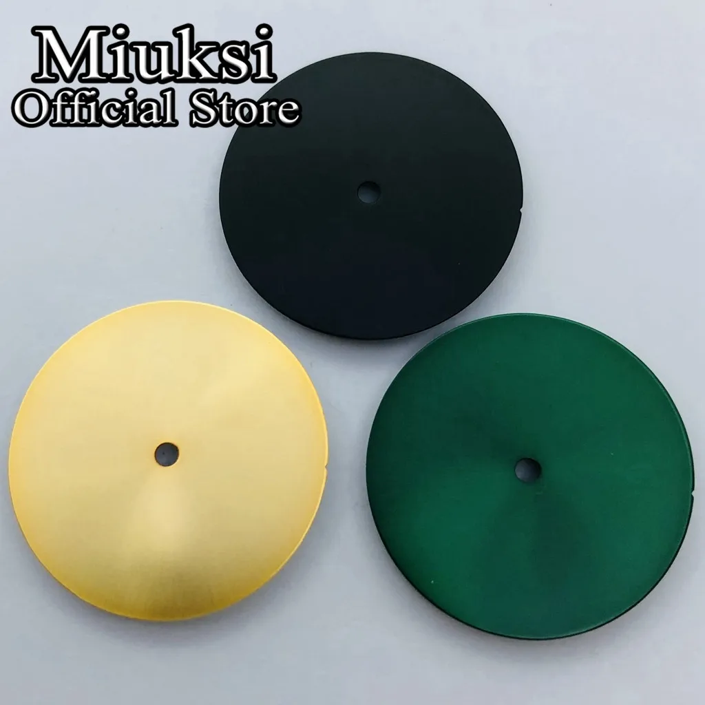 Miuksi 28.5mm black green gold silver purple watch dial fit NH35 NH36 ETA2824 2836 Miyota 8205 8215 Mingzhu DG2813 3804 movement