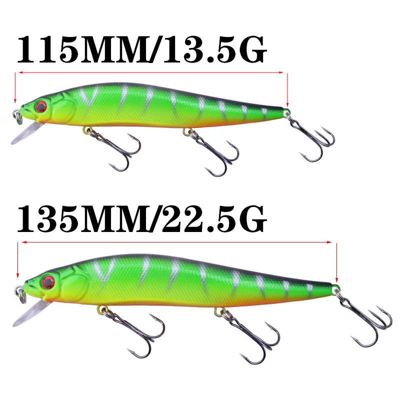 1PCS Minnow Fishing Lure Floating Wobbler Hard Bait 13.5g 22.5g Crankbait Tackle With Treble Hooks Carp Pike Bass Pesca Swimbait