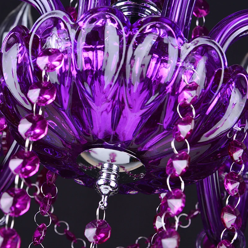 Imagem -05 - Antique Purple Crystal Chandelier Luzes Pingente Lâmpadas de Suspensão Lobby do Hotel Ktv Bar Sala Quarto Decorativo Europeu