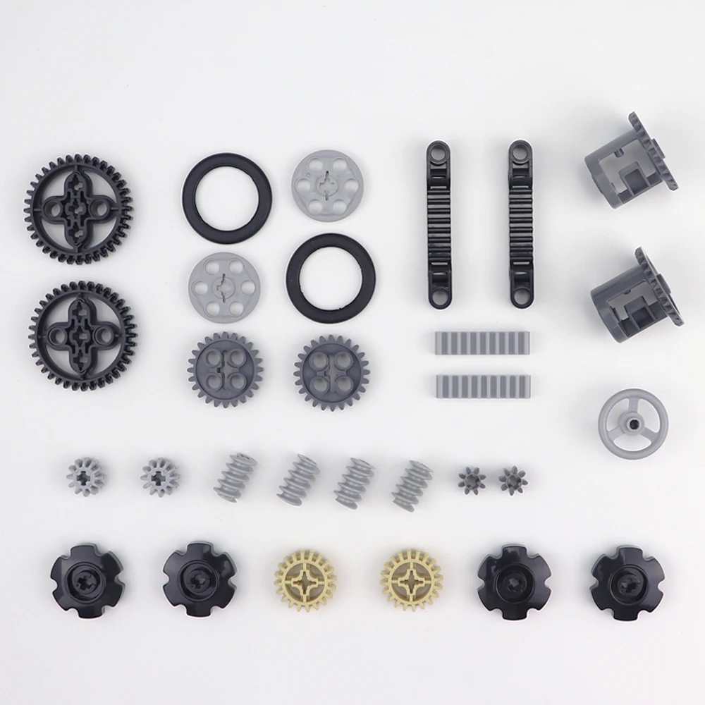 MOC Bagian Blok Teknis Roda Gigi Besar Konektor Roda Katrol Rantai Link Mobil Mindstorms Kompatibel Aksesori Bata Bangunan