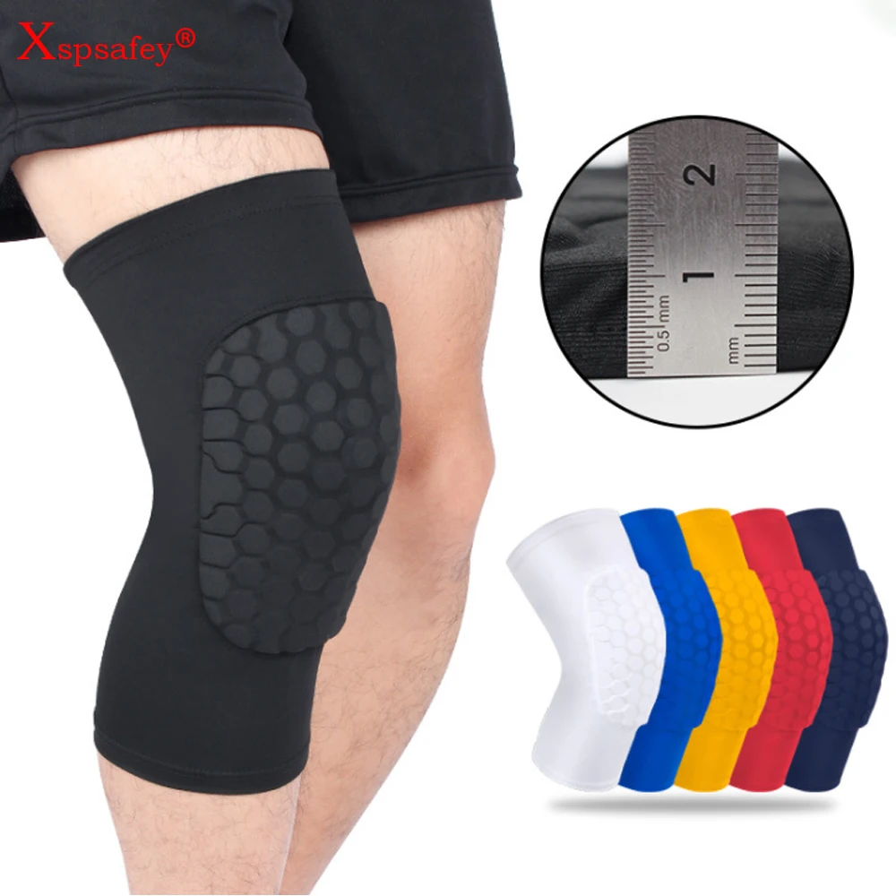 1PC Wholesale Sport Basketball Knee Pads Honeycomb Volleyball Knee Brace Compression Knee Sleeve Support Protection Dropshipping