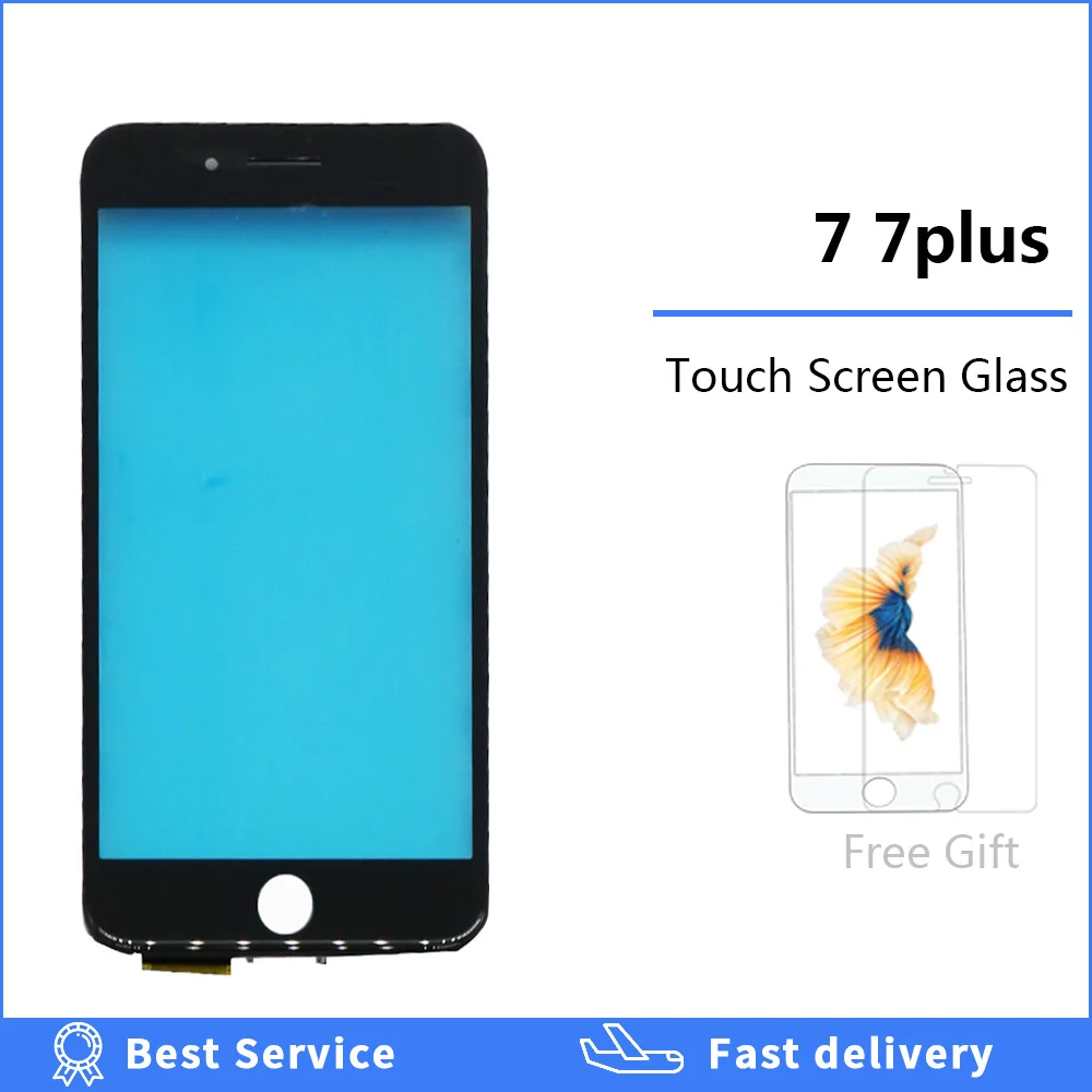 

Touch Screen Digitizer Frame For iPhone 7G 7 plus 7p Touchscreen Front Touch Panel Glass Phone Accessories + tempered glass film