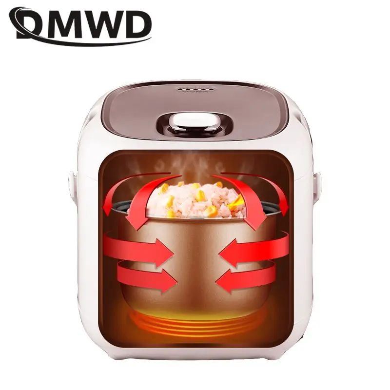 DMWD 2L Mini Home non-stick ryżowar 220V 5 funkcji elektryczny garnek do zupy jogurt maszyna do ciasta 24H powołanie dla 2 osób