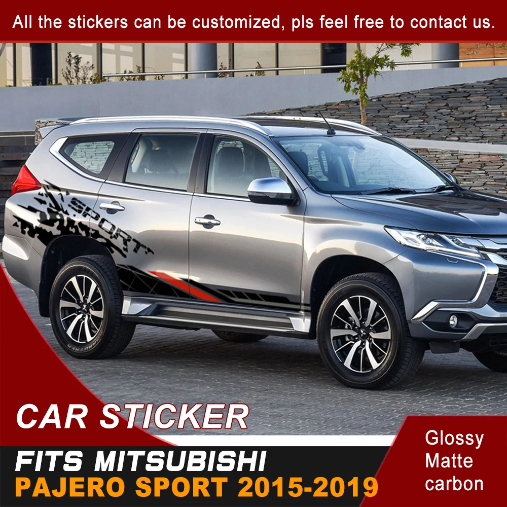 

Fit For MITSUBISHI PAJERO Sport 2015 to 2024 Car Decals Side Body Grass 2 Colours Stripe Graphic Vinyl Sticker