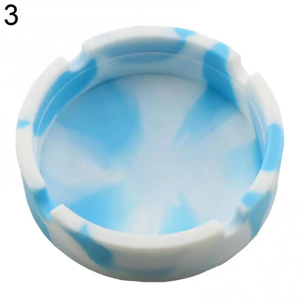 1 Pcs Ashtray Round Durable Protable  Round Silicone Home  Ashtray Camouflage Color Ash Holder Desktop Ashtray