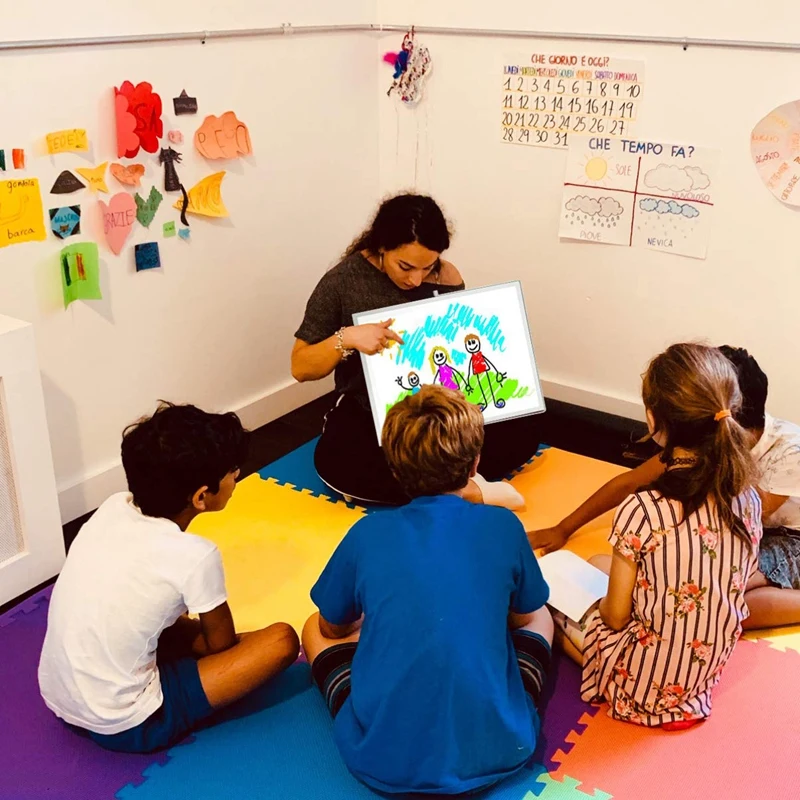 Placa apagável a seco com suporte, placa branca de 11 polegadas e 7 polegadas com suporte para mesa lembrete de planejador e escritório para escola e escritório