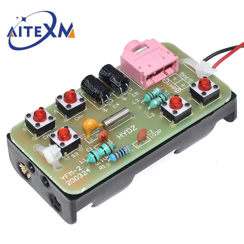 76-108MHz FM Stereo Radio DIY Kit Wireless FM Transmitter and Receiver Module Frequency Modulation Soldering Practice Project