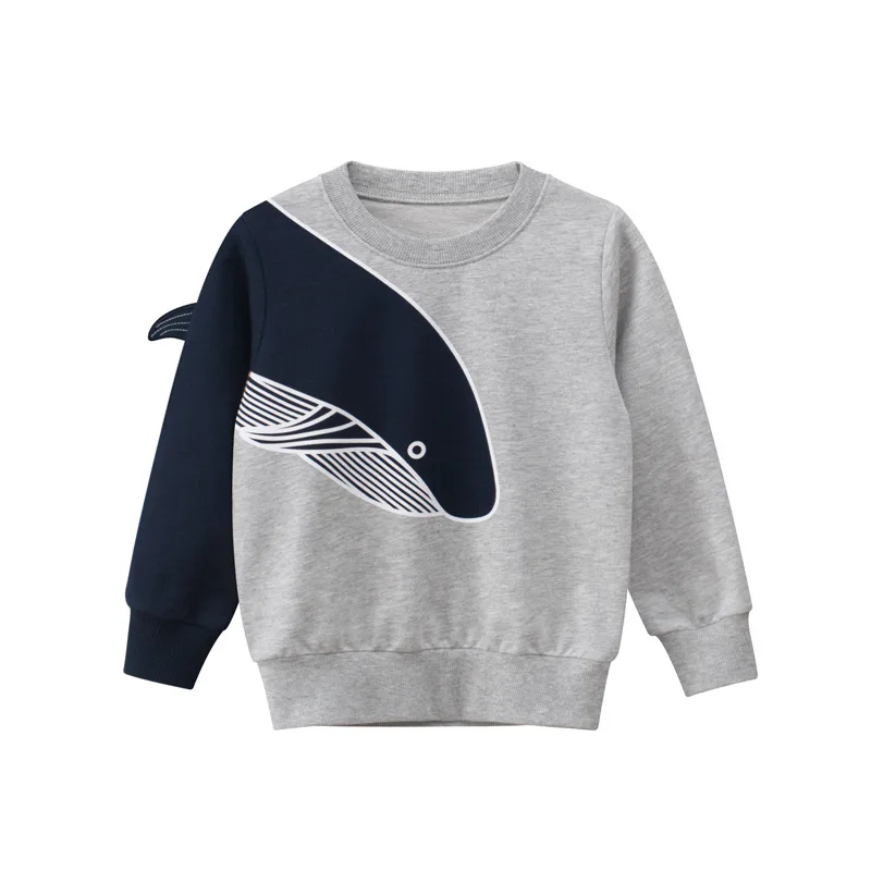 

2021 Children Sweatshirt Clothes Autumn Baby Boys Girls 3D Whale Cartoon Baseball Uniform Jacket Kids Casual Sport Clothing