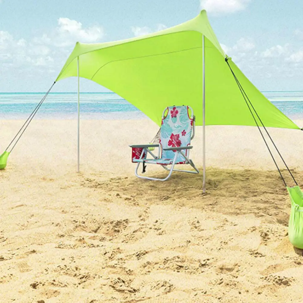 Portable Sunshade Tent With Sandbag UPF30+ UV Lycra Large Family Canopy For Outdoor Fishing Camping Beach Sun Shade Awning Set