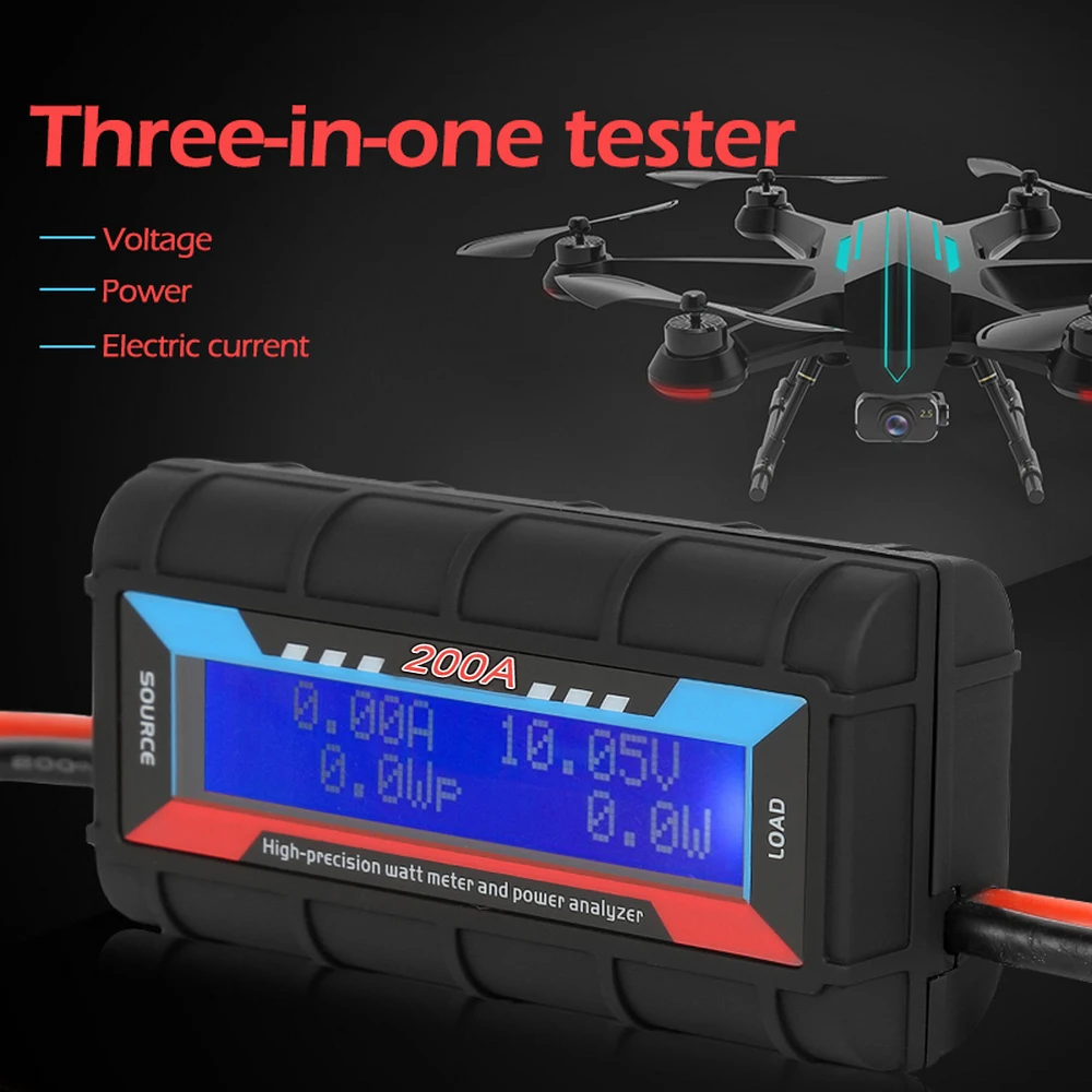 200a Voltmeter Ampèremeter Rc Auto Batterij Tester Voltage Energie Elektrische Stroom Monitor Meter Digitale Wattmeter Dc 0-60V