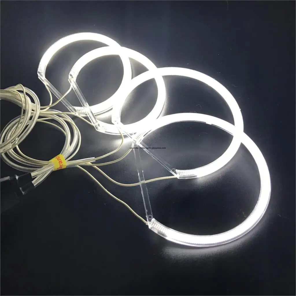 HochiTech For Bmw E53 X5 1999-2004 Ultra Bright Day Light DRL CCFL Angel Eyes Demon Eyes Kit Warm White  Ring 127.5mm&158mm