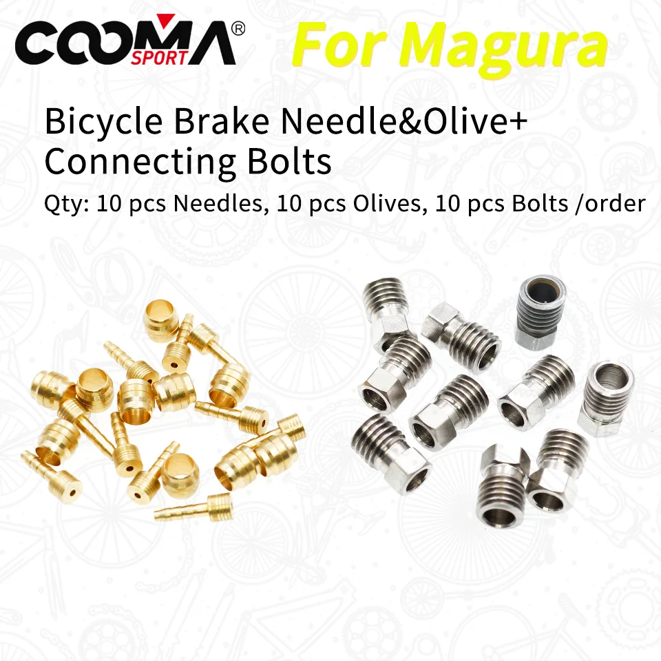 10 Sets, Bicycle Hydraulic Disc Brake Hose Olive Connector Insert Connector Bolt For Shimano Magura AVID SRAM