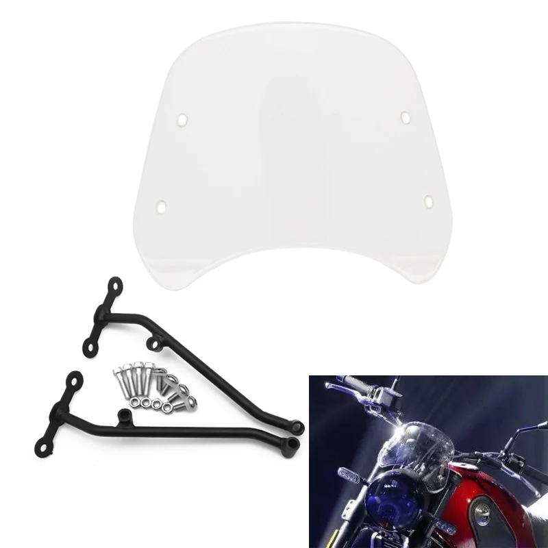 1set Clear Lens ABS Motorcycle Head Light Protector Front Windshield Windscreen Wind Deflector for Benelli Leoncino 500