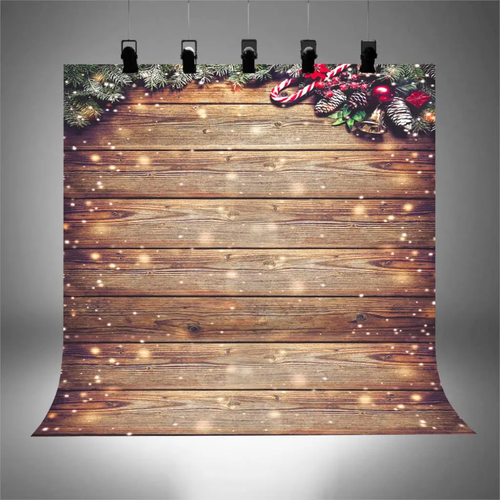 

BEIPOTO Snowflake Gold Glitter Christmas Wood Wall Photography Backdrop Xmas Background for Kids Portrait Photo Studio BoothB250