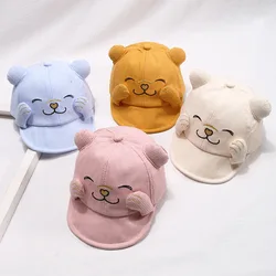 Summer Kids Baseball Cap Cartoon Bear Adjustable Sun Hat for Children Girl Boy Spring Solid Color Baby Hats Gorras
